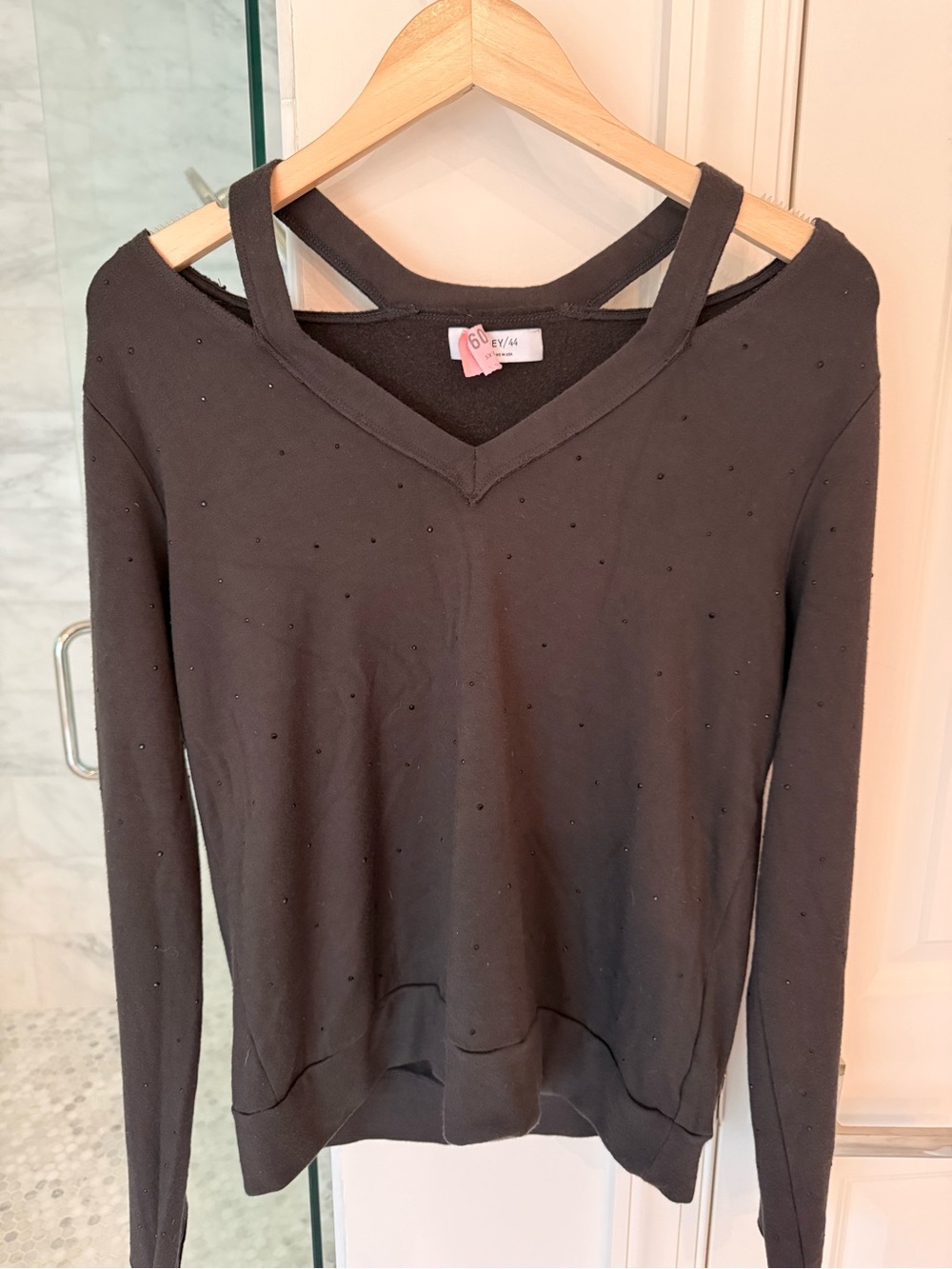 Bailey 44 Brown V-Neck Long Sleeve Top with Strap Back